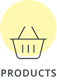 yellow circle shopping basket icons